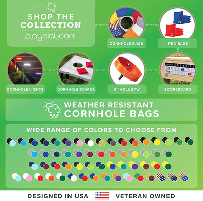 Play Platoon Cornhole Bags: Green / Gray