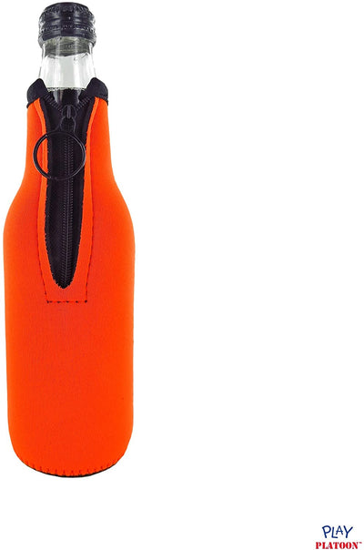 Beer Bottle Cooler Sleeves for Party - Collapsible Neoprene Sleeve with Zipper