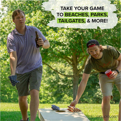 Play Platoon Cornhole Bag Holder, Navy Blue - Tote Bag for Carrying Corn Hole Bean Bags